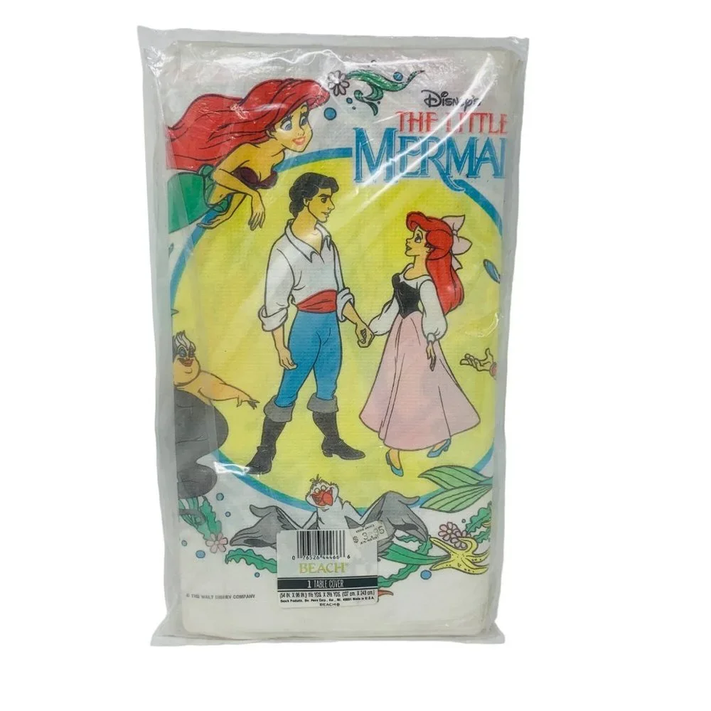 Vintage Disney's The Little Mermaid Table Cover Nostalgia Birthday Party
